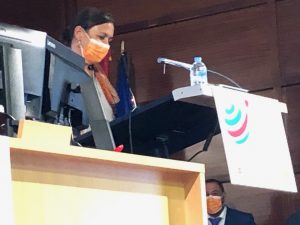 Marta Olea en su intervención en el Evento del Día Mundial de Donante de Médula Ósea 2021